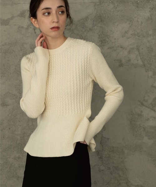 OPAQUE.CLIP（オペークドットクリップ）の「◇【C】柄編みペプラム