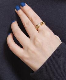 メタル ロール フェイクパール リング