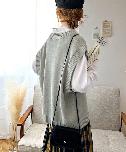 ユ*ユ様 らぼはな、カレッジニットベストセット Java ベスト ジレ ジャバコラボ」ワンポイント刺繍カレッジニット