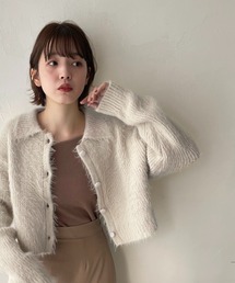 【CLEIO】衿付きシャギーニット