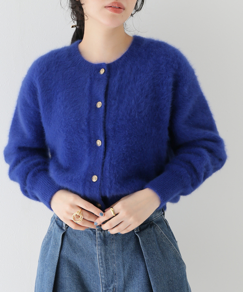 VERMEIL par iena（ヴェルメイユパーイエナ）の「フォックスカシミヤカーディガン BLUE（カーディガン/ボレロ）」 WEAR