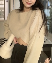 HALEY PESCA/ショート丈 カシュクールニット トップス