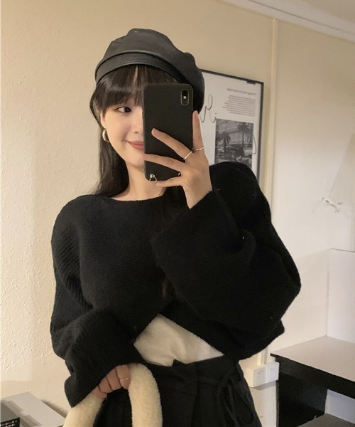 HALEY PESCA（ヘーリーペスカ）の「HALEY PESCA/ショート丈 カシュクールニット トップス（ニット/セーター・レディース・アイボリー/ブラック/グレー・FREE）」の22枚目の写真