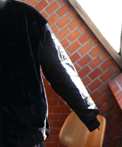 ８(eight)（エイト）の「ファー切替ＭＡー1ジャケット（MA-1・メンズ・アイボリー/カーキ/ブラック・MEDIUM/LARGE）」の12枚目の写真