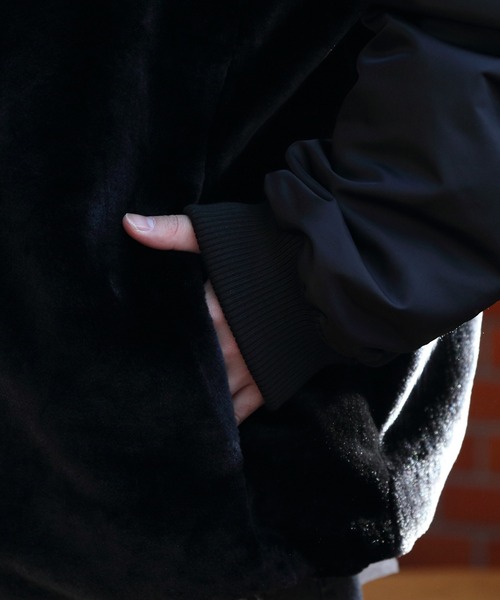 ８(eight)（エイト）の「ファー切替ＭＡー1ジャケット（MA-1・メンズ・アイボリー/カーキ/ブラック・MEDIUM/LARGE）」の15枚目の写真