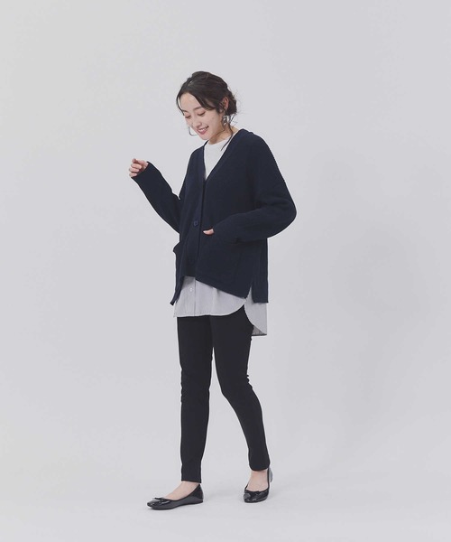 BACK NUMBER(バックナンバー)の「【BACK NUMBER】畦ニットカーデ(カーディガン/ボレロ・レディース・オフホワイト/ブラック/ブラック×ホワイト/ブルー/グリーン/オレンジ・M/L)」の14枚目の写真