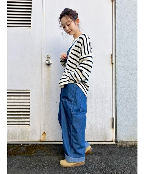 BACK NUMBER(バックナンバー)の「【BACK NUMBER】畦ニットカーデ(カーディガン/ボレロ・レディース・オフホワイト/ブラック/ブラック×ホワイト/ブルー/グリーン/オレンジ・M/L)」の21枚目の写真