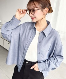 moment+（モーメントプラス）の「エステルスラブショート丈長袖シャツ（シャツ/ブラウス）」