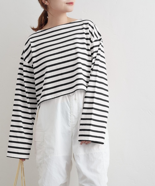 【TRADITIONALWEATHERWEAR】×AYAKANEKOショートボーダートップス