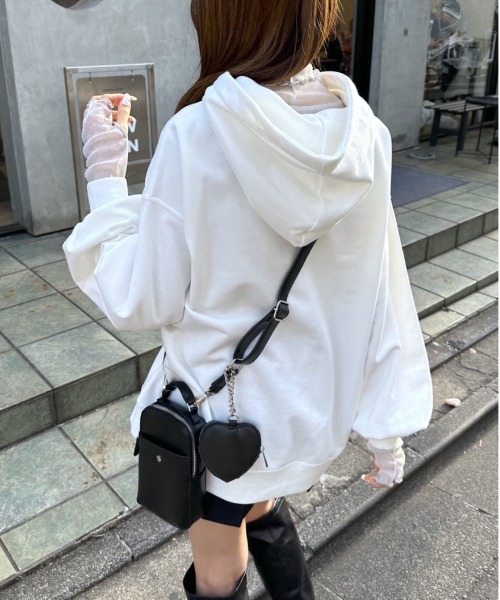 OLIVE des OLIVE(オリーブデオリーブ)の「刺繍ロゴフーディチュニック(パーカー・レディース・ネイビー/オートミール/ピンク/オフホワイト・FREE)」の9枚目の写真