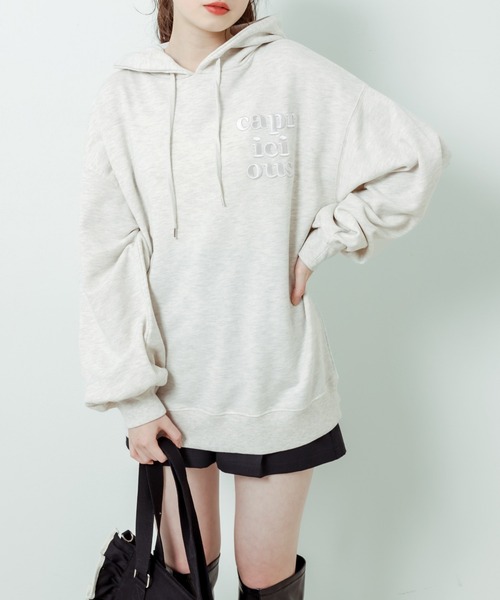 OLIVE des OLIVE(オリーブデオリーブ)の「刺繍ロゴフーディチュニック(パーカー・レディース・ネイビー/オートミール/ピンク/オフホワイト・FREE)」の13枚目の写真