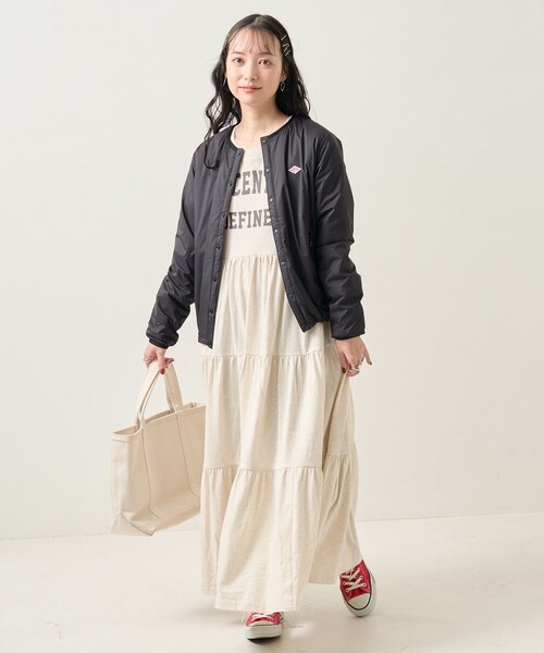 FREAK'S STORE（フリークスストア）の「ウエスト切替ティアードワンピース（ワンピース・レディース・ナチュラル/チャコール・ﾌﾘ-）」の13枚目の写真