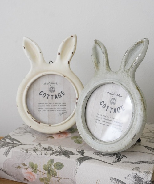 Port（ポート）の「【 antique andico / アンティーク アンディコ 】 うさぎ フォトフレーム_（フォトフレーム・レディース・グレー/ホワイト・FREE）」の2枚目の写真