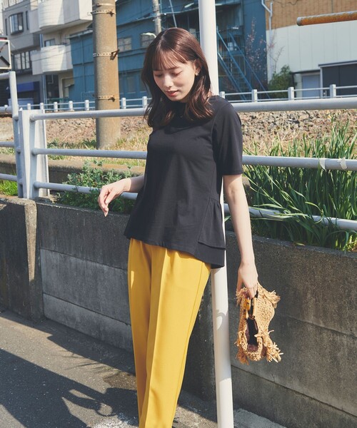Feroux(フェルゥ)の「美シルエットカラーテーパード パンツ(その他パンツ・レディース・イエロー系/ネイビー系/ピンク系/ライトグレー系・0/2/1)」の21枚目の写真
