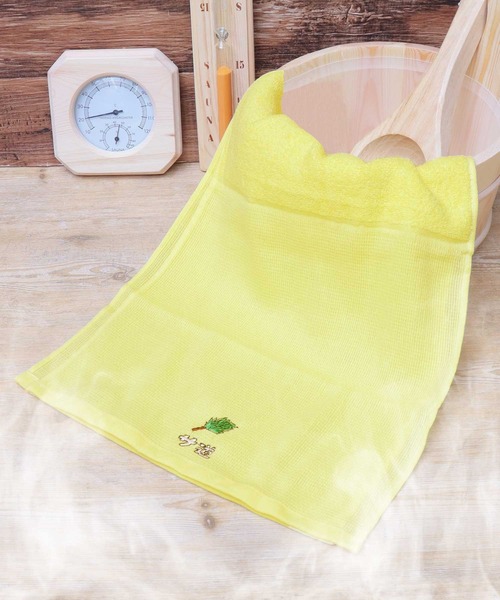 A.M.S.（エーエムエス）の「サ道 日本製 今治産 刺繍入り サウナ用 フェイスタオル（タオル・メンズ・イエロー/ブルー/グレー・FREE）」の3枚目の写真
