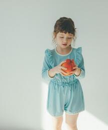 green label relaxing（グリーンレーベルリラクシング）の「GLR フリルオーバーオール/ ラッシュガード（水着・キッズ）」