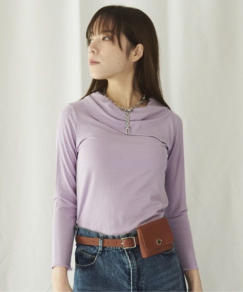 lit.Cy(リットシー)の「lit.Cy 2wayアシメオフショルリブカットソー 長袖(Tシャツ/カットソー・レディース・パープル/イエロー/ブラック・FREE)」の18枚目の写真