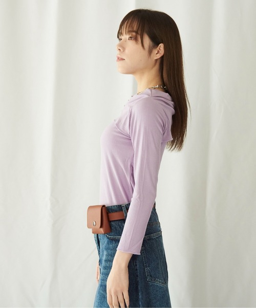 lit.Cy(リットシー)の「lit.Cy 2wayアシメオフショルリブカットソー 長袖(Tシャツ/カットソー・レディース・パープル/イエロー/ブラック・FREE)」の19枚目の写真