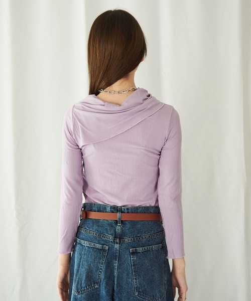 lit.Cy(リットシー)の「lit.Cy 2wayアシメオフショルリブカットソー 長袖(Tシャツ/カットソー・レディース・パープル/イエロー/ブラック・FREE)」の20枚目の写真