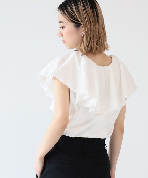 Ray BEAMS（レイビームス）の「Ray BEAMS / ビッグ ラッフルカラー プルオーバー（Tシャツ/カットソー・レディース・ブラック/ホワイト・ONE SIZE）」の9枚目の写真