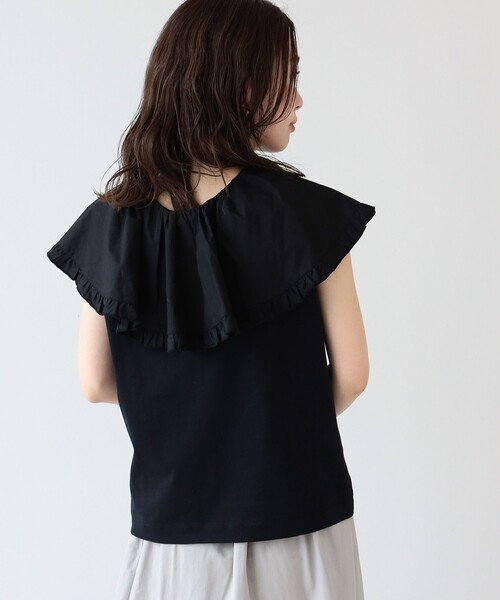 Ray BEAMS（レイビームス）の「Ray BEAMS / ビッグ ラッフルカラー プルオーバー（Tシャツ/カットソー・レディース・ブラック/ホワイト・ONE SIZE）」の20枚目の写真