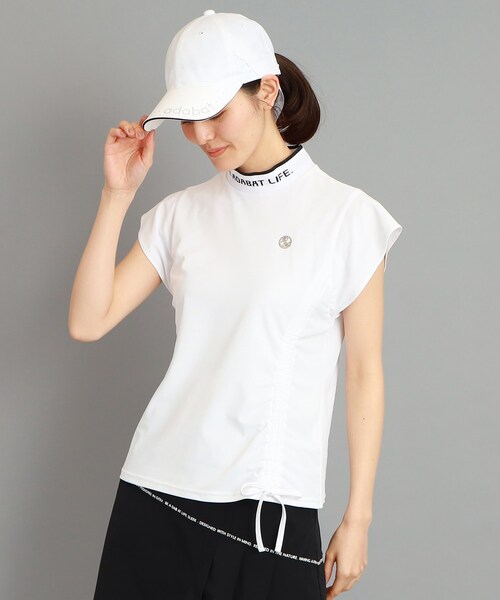 【UVカット/防透け】裾リボン モックネックプルオーバー　adabat adabat（アダバット）の「◇【UVカット/防透け】裾リボン モック