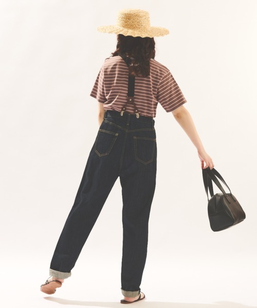 MERLOT(メルロー)の「カラフルボーダーTシャツ(Tシャツ/カットソー・レディース・ネイビー/モカ/オレンジ・FREE)」の9枚目の写真