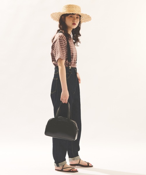 MERLOT(メルロー)の「カラフルボーダーTシャツ(Tシャツ/カットソー・レディース・ネイビー/モカ/オレンジ・FREE)」の7枚目の写真