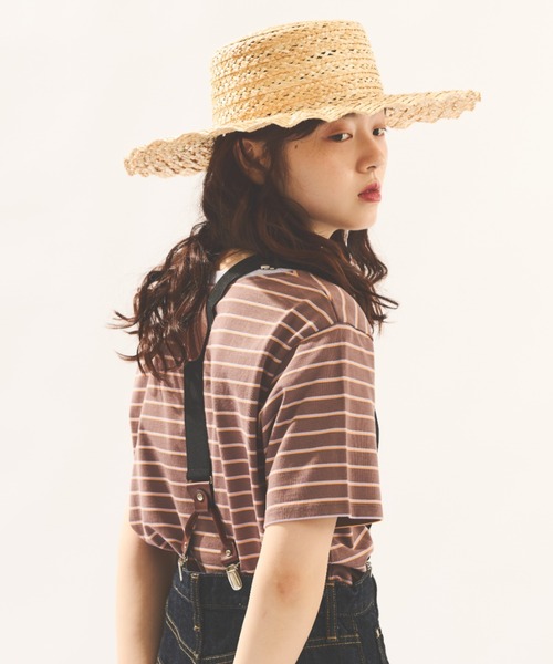 MERLOT(メルロー)の「カラフルボーダーTシャツ(Tシャツ/カットソー・レディース・ネイビー/モカ/オレンジ・FREE)」の13枚目の写真