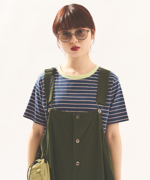 MERLOT(メルロー)の「カラフルボーダーTシャツ(Tシャツ/カットソー・レディース・ネイビー/モカ/オレンジ・FREE)」の20枚目の写真