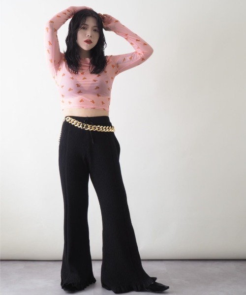 Bloom Closet(ブルームクローゼット)の「WAN-NYAN/BEARクロップドトップス(Tシャツ/カットソー・レディース・ブルー/ピンク・FREE)」の10枚目の写真
