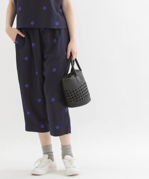 nop de nod（ノップドゥノッド）の「Pomme リネンレーヨンPolka刺繍