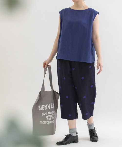 nop de nod（ノップドゥノッド）の「Pomme リネンレーヨンPolka刺繍