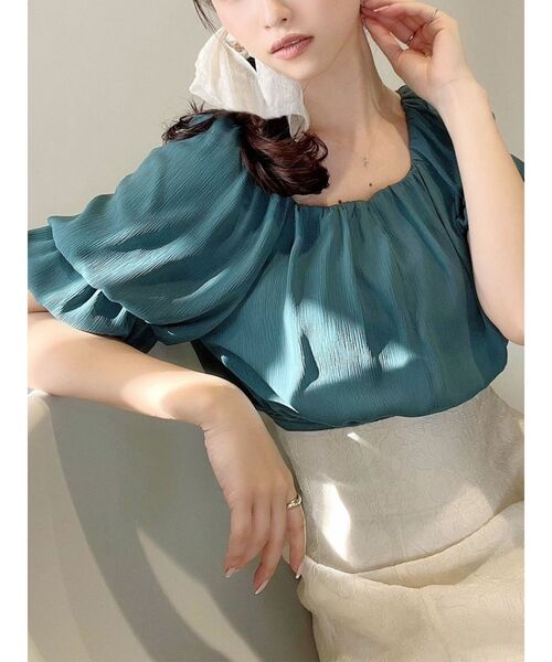 RESEXXY（リゼクシー）の「ダブルスリーブボリュームブラウス（シャツ/ブラウス・レディース・ブラック/グリーン/アイボリー・FREE）」の3枚目の写真