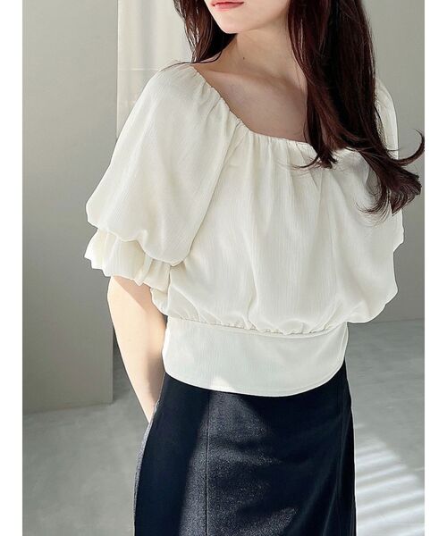 RESEXXY（リゼクシー）の「ダブルスリーブボリュームブラウス（シャツ/ブラウス・レディース・ブラック/グリーン/アイボリー・FREE）」の2枚目の写真