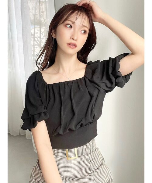 RESEXXY（リゼクシー）の「ダブルスリーブボリュームブラウス（シャツ/ブラウス・レディース・ブラック/グリーン/アイボリー・FREE）」の11枚目の写真