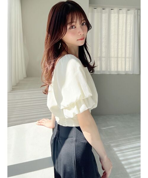 RESEXXY（リゼクシー）の「ダブルスリーブボリュームブラウス（シャツ/ブラウス・レディース・ブラック/グリーン/アイボリー・FREE）」の7枚目の写真