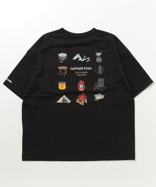 CAPTAIN STAG(キャプテンスタッグ)の「CAPTAIN STAG キャプテンスタッグ ポンチ素材 バックギアショートスリーブTシャツ(Tシャツ/カットソー・メンズ・ホワイト/ブラック/ブルー・M/L/XL)」の7枚目の写真