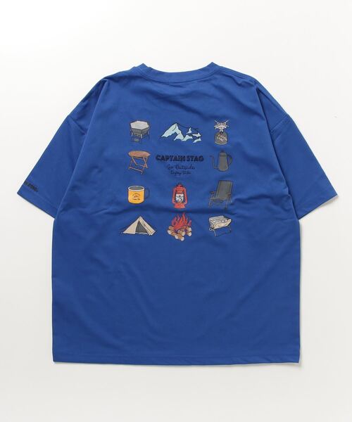 CAPTAIN STAG(キャプテンスタッグ)の「CAPTAIN STAG キャプテンスタッグ ポンチ素材 バックギアショートスリーブTシャツ(Tシャツ/カットソー・メンズ・ホワイト/ブラック/ブルー・M/L/XL)」の18枚目の写真