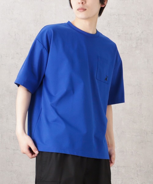 CAPTAIN STAG(キャプテンスタッグ)の「CAPTAIN STAG キャプテンスタッグ ポンチ素材 バックギアショートスリーブTシャツ(Tシャツ/カットソー・メンズ・ホワイト/ブラック/ブルー・M/L/XL)」の8枚目の写真