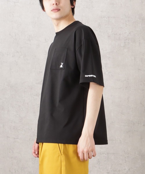CAPTAIN STAG(キャプテンスタッグ)の「CAPTAIN STAG キャプテンスタッグ ポンチ素材 バックギアショートスリーブTシャツ(Tシャツ/カットソー・メンズ・ホワイト/ブラック/ブルー・M/L/XL)」の6枚目の写真
