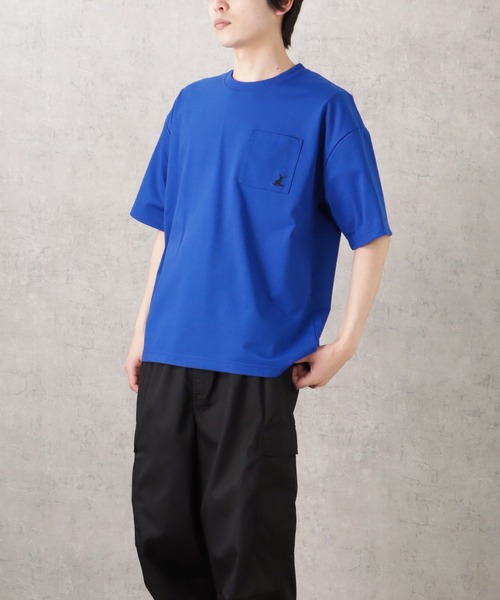 CAPTAIN STAG(キャプテンスタッグ)の「CAPTAIN STAG キャプテンスタッグ ポンチ素材 バックギアショートスリーブTシャツ(Tシャツ/カットソー・メンズ・ホワイト/ブラック/ブルー・M/L/XL)」の4枚目の写真