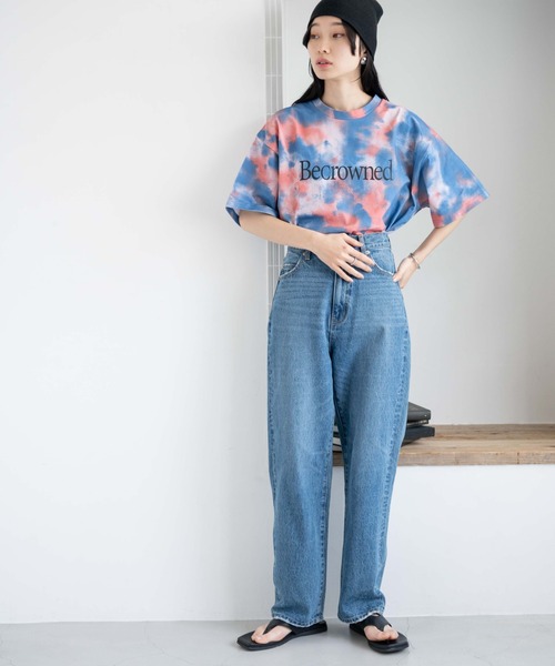 WEGO(ウィゴー)の「WEGO/タイダイBIGTシャツ(Tシャツ/カットソー・レディース・ブルー/グリーン/パープル・FREE)」の5枚目の写真