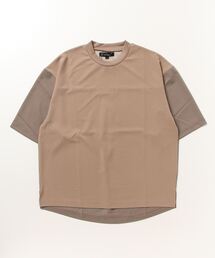 SITRY | Cut georgette cloth switching T-shirt /カット ジョーゼット 布帛切り替え Tシャツ(Tシャツ/カットソー)