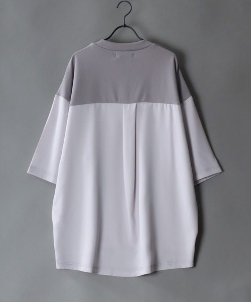 SITRY(シトリー)の「Cut georgette cloth switching T-shirt /カット ジョーゼット 布帛切り替え Tシャツ(Tシャツ/カットソー・メンズ・ブラック系その他/ブルー系その他/ベージュ/グレー/ブラック・M/L)」の9枚目の写真