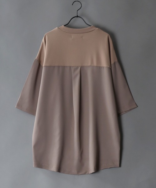 SITRY(シトリー)の「Cut georgette cloth switching T-shirt /カット ジョーゼット 布帛切り替え Tシャツ(Tシャツ/カットソー・メンズ・ブラック系その他/ブルー系その他/ベージュ/グレー/ブラック・M/L)」の11枚目の写真