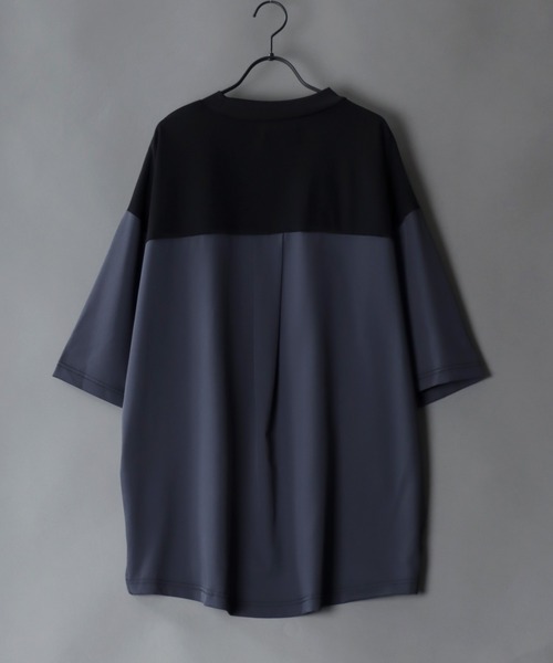SITRY(シトリー)の「Cut georgette cloth switching T-shirt /カット ジョーゼット 布帛切り替え Tシャツ(Tシャツ/カットソー・メンズ・ブラック系その他/ブルー系その他/ベージュ/グレー/ブラック・M/L)」の13枚目の写真