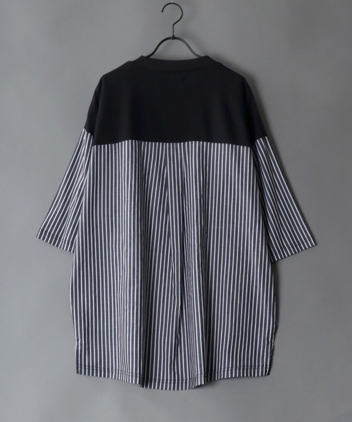 SITRY(シトリー)の「Cut georgette cloth switching T-shirt /カット ジョーゼット 布帛切り替え Tシャツ(Tシャツ/カットソー・メンズ・ブラック系その他/ブルー系その他/ベージュ/グレー/ブラック・M/L)」の15枚目の写真