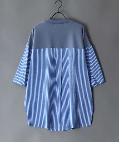 SITRY(シトリー)の「Cut georgette cloth switching T-shirt /カット ジョーゼット 布帛切り替え Tシャツ(Tシャツ/カットソー・メンズ・ブラック系その他/ブルー系その他/ベージュ/グレー/ブラック・M/L)」の17枚目の写真