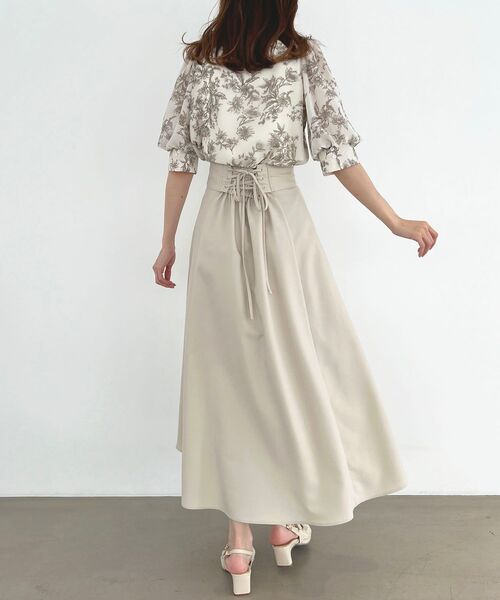 MAJESTIC LEGON(マジェスティックレゴン)の「ハーフスリーブボウタイブラウス(シャツ/ブラウス・レディース・A/ホワイト系その他2/ブルー系その他2/アイボリー・MEDIUM)」の8枚目の写真